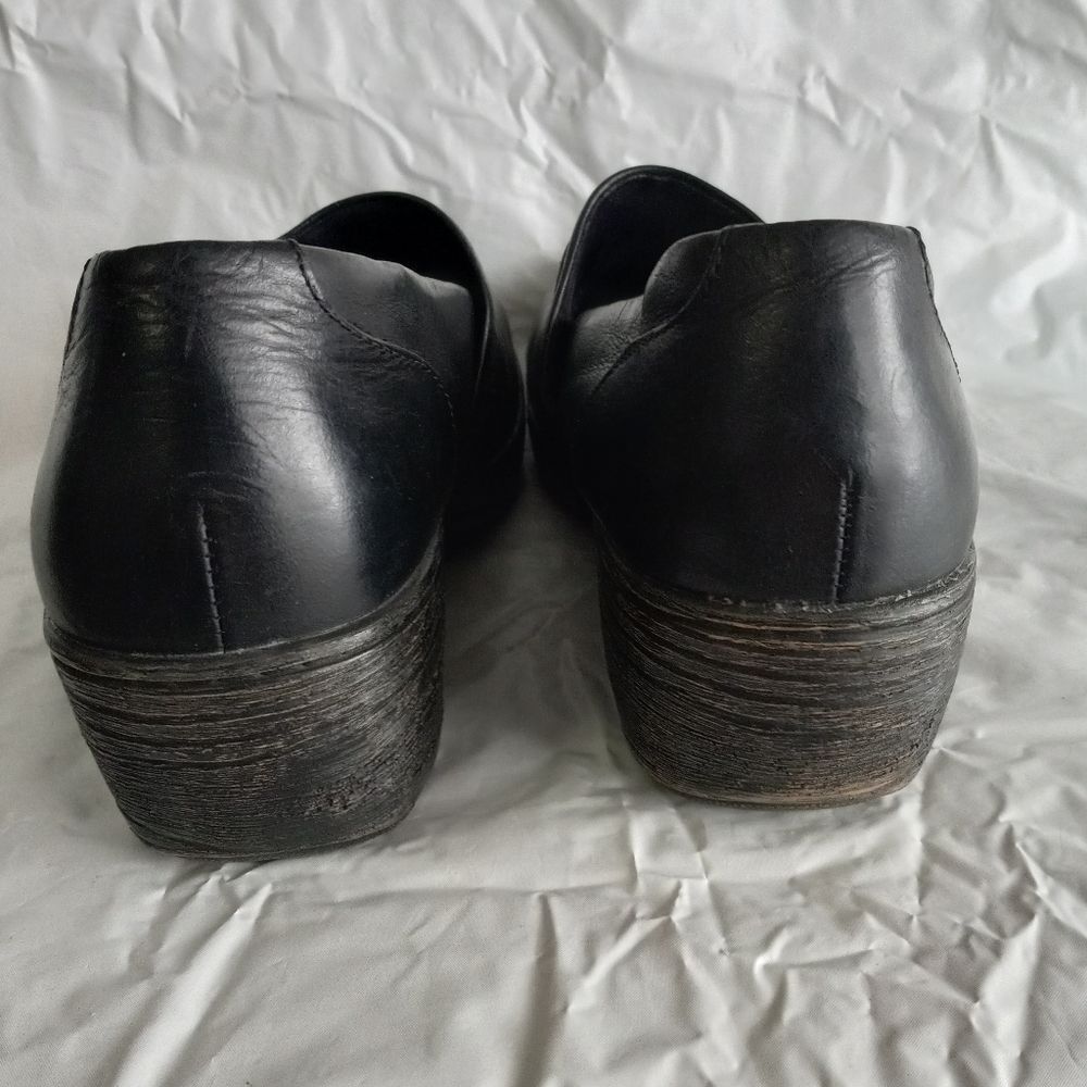 BOC Women's Size 10M Rijeka Black Leather Closed Toe Clog Wedge Comfort Shoes - Picture 4 of 9